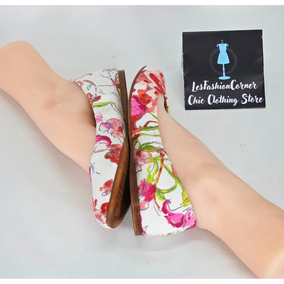 Brooks Brothers Women's Floral Canvas Ballet Flats Size 7 149 - Picture 9 of 13